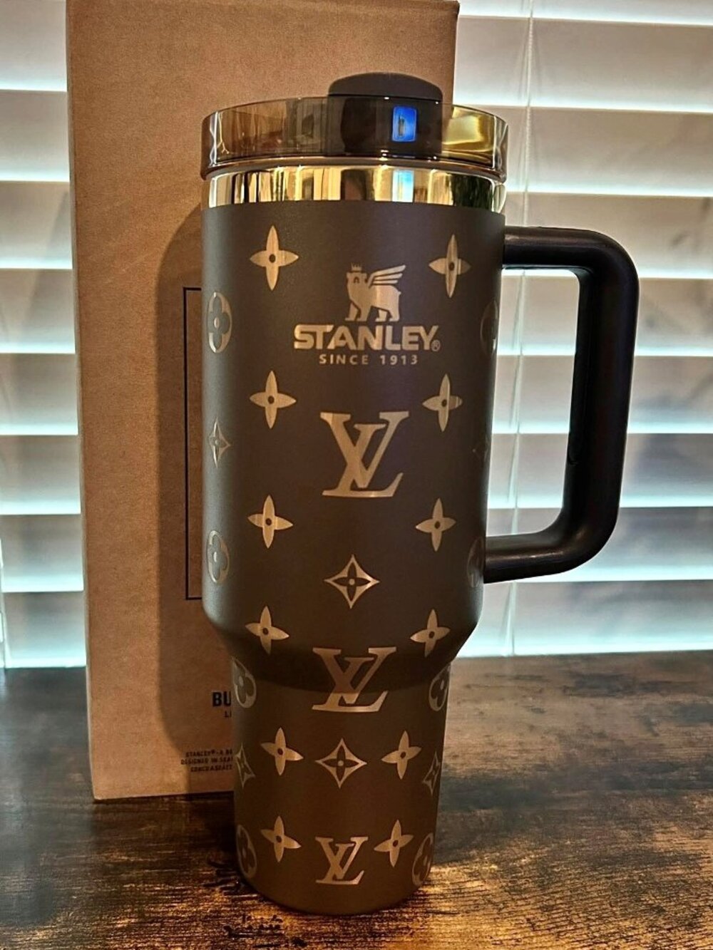 Stanley Chocolate Brown & Gold Quencher Tumbler 40oz- New In Box